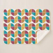 Funky Kleurrijke Retro  Geometrisch Patroon Sherpa Deken (Voorkant (horizontaal))