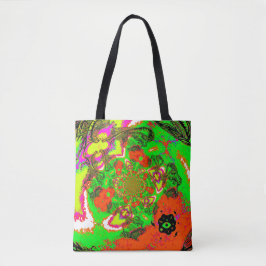 Funky kleurrijke spiraal tote bag