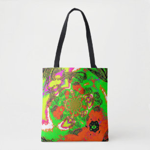 Funky kleurrijke spiraal tote bag
