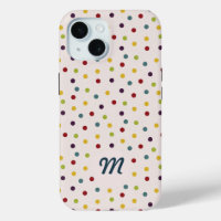 Funky Kleurrijke Stippenpatroon Monogram