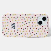 Funky Kleurrijke Stippenpatroon Monogram Case-Mate iPhone Case (Achterkant (horizontaal))