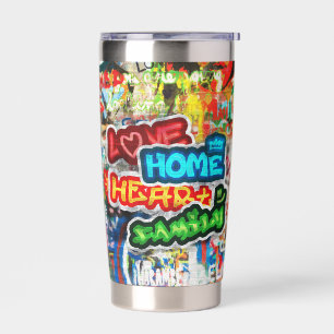 Funky Kleurrijke Streetart Graffiti Liefde Thuis H Geïsoleerde Drinkbeker