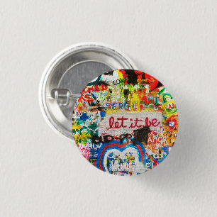 Funky Kleurrijke Streetart Graffiti Liefde Thuis H Ronde Button 3,2 Cm