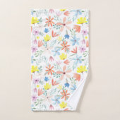 Funky Kleurrijke Waterverf Bloemenpatroon Bad Handdoek (Handdoek)