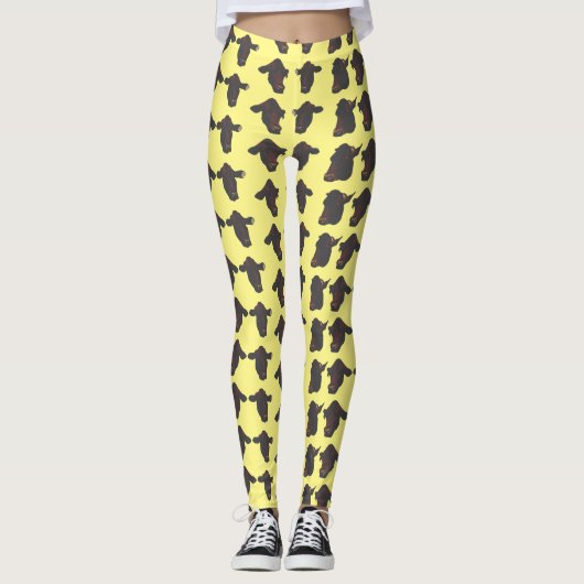 Funky Koe Koeien Hoofden Leggings (Voorkant)