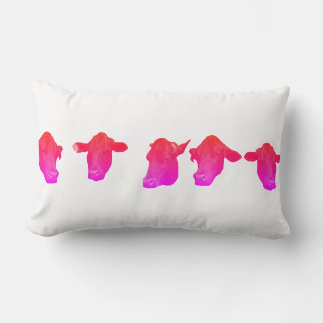 Funky Koeien Head Sierkussen Cushion Kussen (Voorkant)