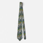 Funky Koel Retro Chic Fractal Marmer Patroon Stropdas (Voorkant)