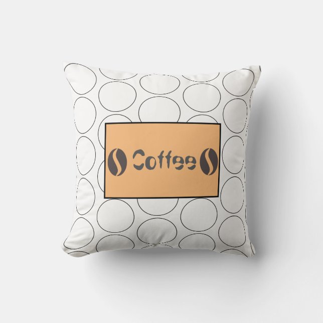 Funky Koffiebonen Cirkels Kussen Worp Kussen (Voorkant)