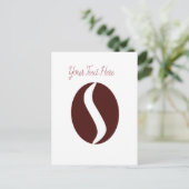 Funky koffieboon briefkaart (Staand voorkant)