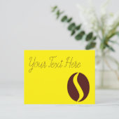 Funky koffieboon briefkaart (Staand voorkant)