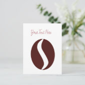 Funky koffieboon briefkaart (Staand voorkant)