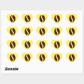 Funky koffieboon hart sticker (Vel)