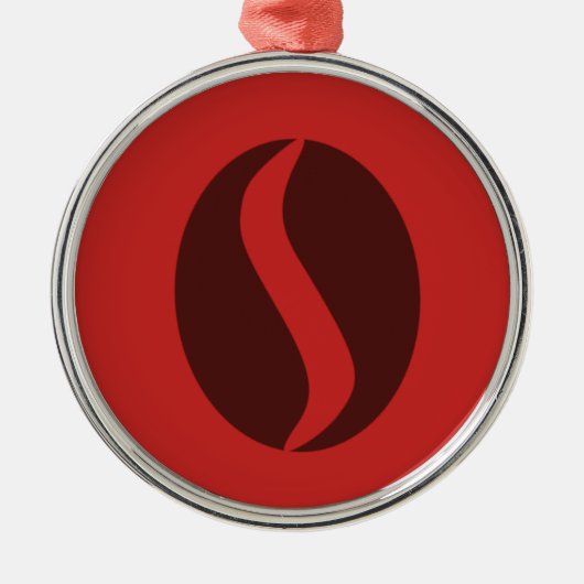 Funky koffieboon metalen ornament (Voorkant)
