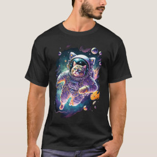Funky Kosmische Ruimte Kat Kat Astronaut Kat Grafi T-shirt