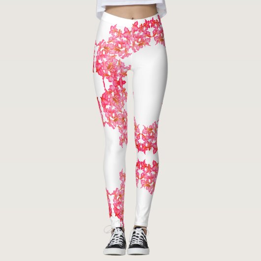Funky Kudu Lily Flowers Print Leggings (Voorkant)