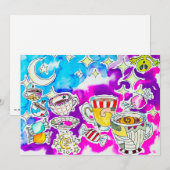 funky kunst feestdagenkaart (Voorkant / Achterkant)