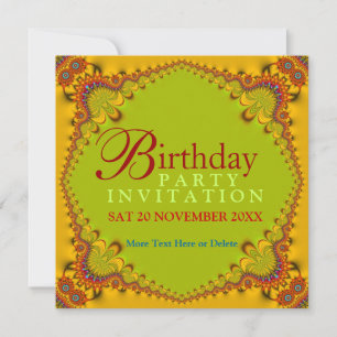Funky Lace Owl Adult Birthday Party Invitations Kaart