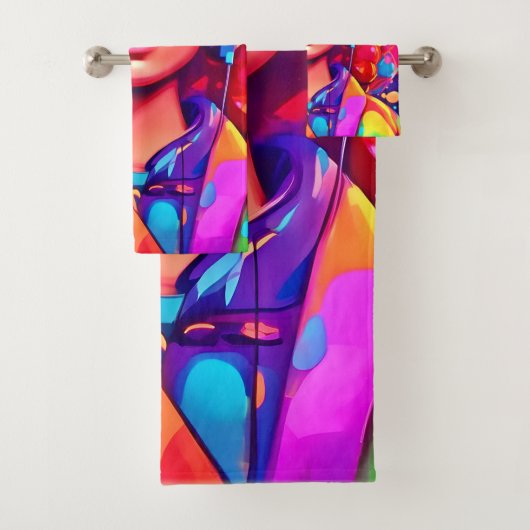 Funky Lady Digitale Kunst Bad Handdoek (Insitu)