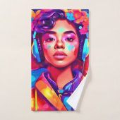 Funky Lady Digitale Kunst Bad Handdoek (Handdoek)