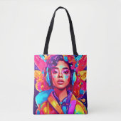 Funky Lady Digitale Kunst Tote Bag (Voorkant)