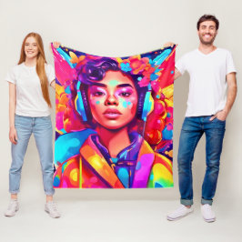 Funky Lady digitale kunstwerken Fleece Deken