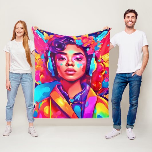 Funky Lady digitale kunstwerken Fleece Deken (In situ)