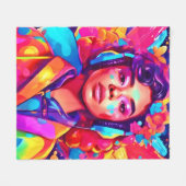 Funky Lady digitale kunstwerken Fleece Deken (Voorkant (Horizontaal))