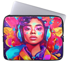 Funky Lady digitale kunstwerken Laptop Sleeve