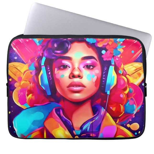 Funky Lady digitale kunstwerken Laptop Sleeve (Voorkant)
