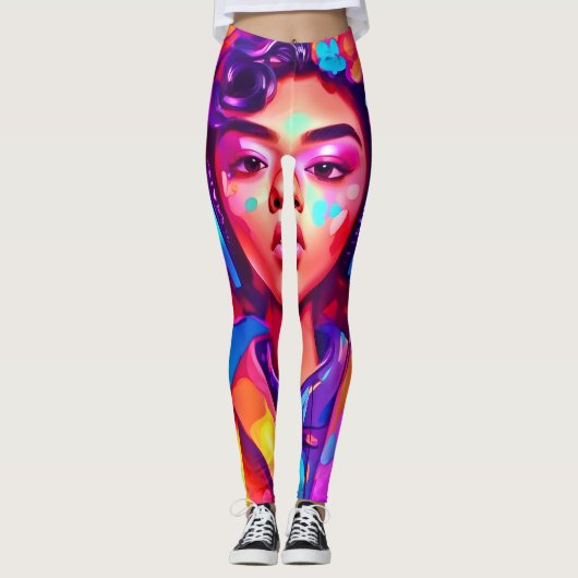 Funky Lady digitale kunstwerken Leggings (Voorkant)