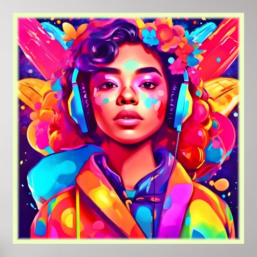 Funky Lady digitale kunstwerken Poster (Voorkant)