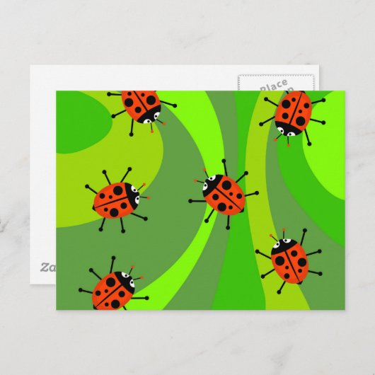 Funky Ladybugs Briefkaart (Voorkant / Achterkant)