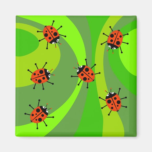 Funky Ladybugs Magneet (Voorkant)