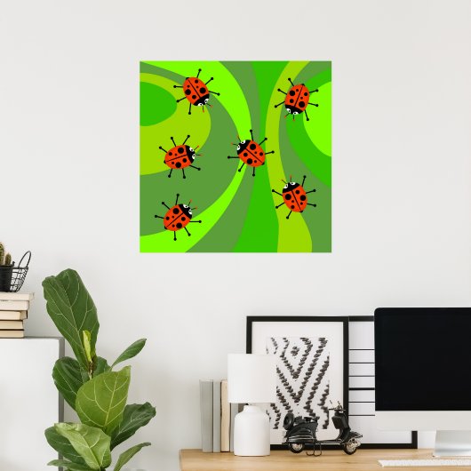 Funky Ladybugs Poster (Thuiskantoor)