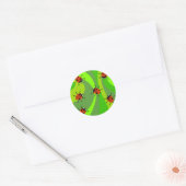Funky Ladybugs Ronde Sticker (Envelop)