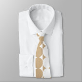 Funky Large Tan and White Stippen Necktie Stropdas (Gebonden)