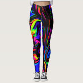 Funky Leggings Multicolor Black en Neon (Voorkant)