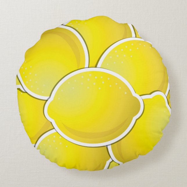 Funky lemon rond kussen (Achterkant)