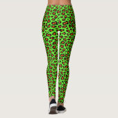 Funky Leon Green Leopard Cheetah Animal Print Leggings (Achterkant)