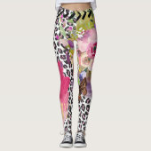Funky Leopard en Floral leggings (Voorkant)