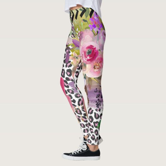 Funky Leopard en Floral leggings (Links)