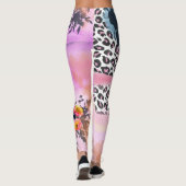 Funky Leopard en Floral leggings (Achterkant)