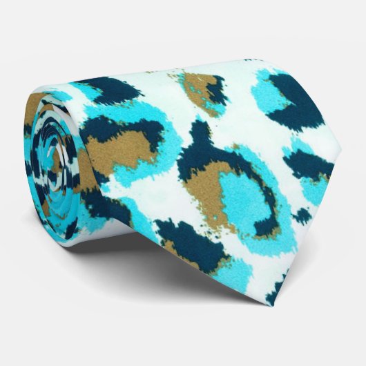 Funky Leopard Pattern Animal Zoo Art Animal Art Stropdas (Opgerold)