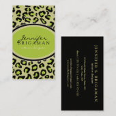 Funky Leopard Print Custom Visitekaartje : Limoen (Voorkant / Achterkant)