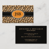 Funky Leopard Print Custom Visitekaartje : Oranje (Voorkant / Achterkant)