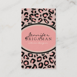 Funky Leopard Print Custom Visitekaartje : Roze