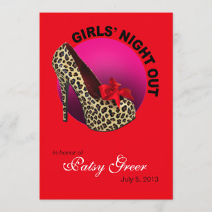 Funky Leopard Stiletto Girls Night Out Kaart