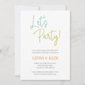 Funky Let's Party Casual Reception Elopement Kaart (Voorkant)