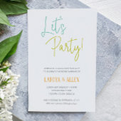 Funky Let's Party Casual Reception Elopement Kaart
