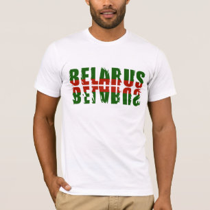 Funky Letters Belarus Беларусь Vlag T-Shirt Tee